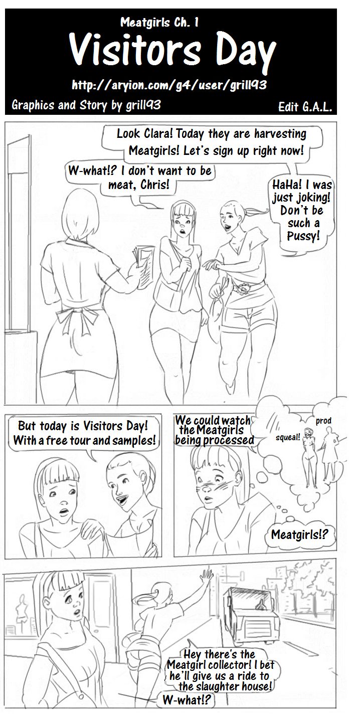 Meat Girls Ch. 1 - Visitors Day page 1 full