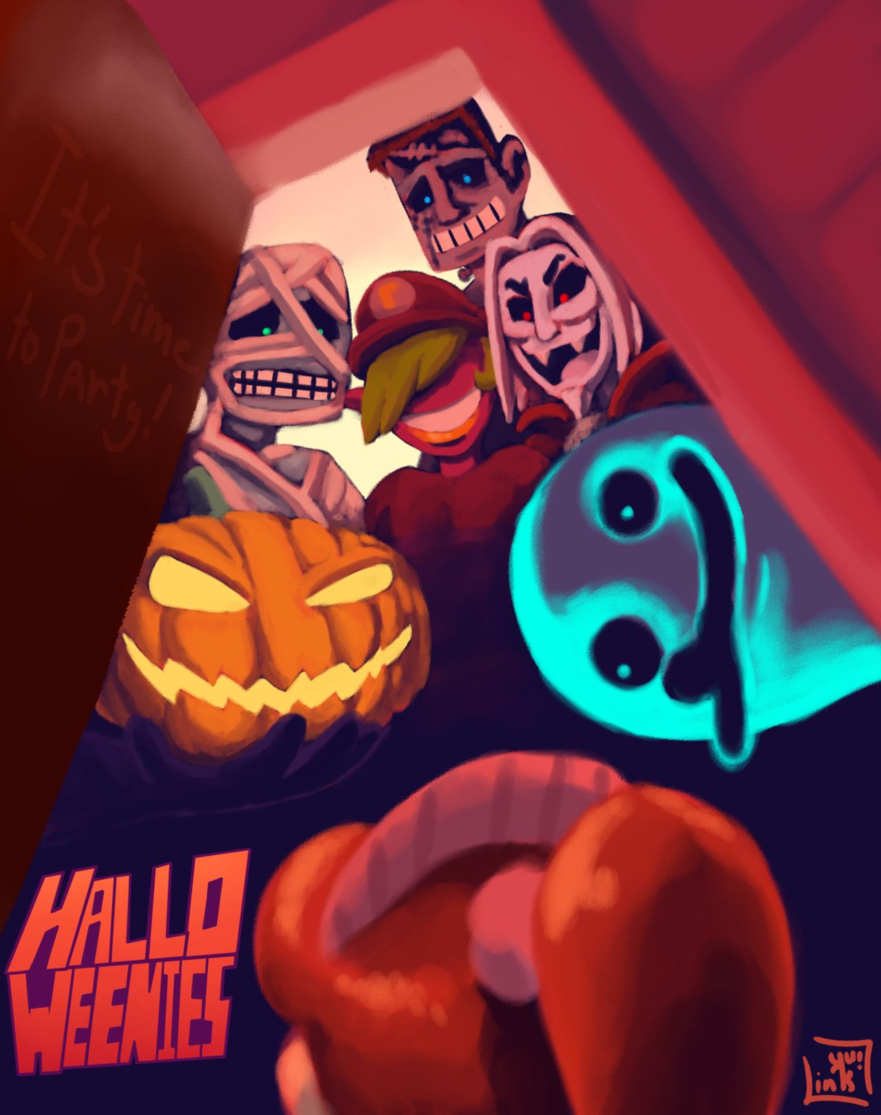 LinkLink Hallo-Weenies Halloween comic page 1 full