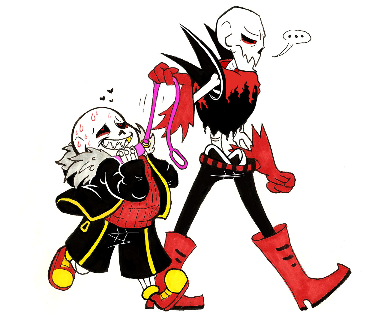 Underfell fontcest Sans x Papyrus comic page 1 full