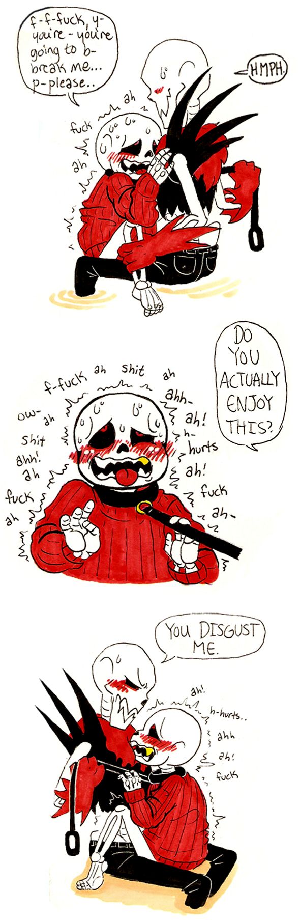 Underfell fontcest Sans x Papyrus comic page 9 full