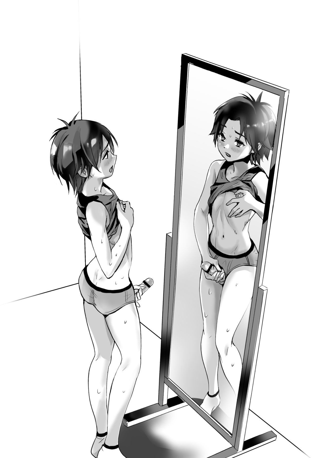 Kagami ni Utsutta Jibun no Sugata de Jii o Suru Bishounen page 6 full