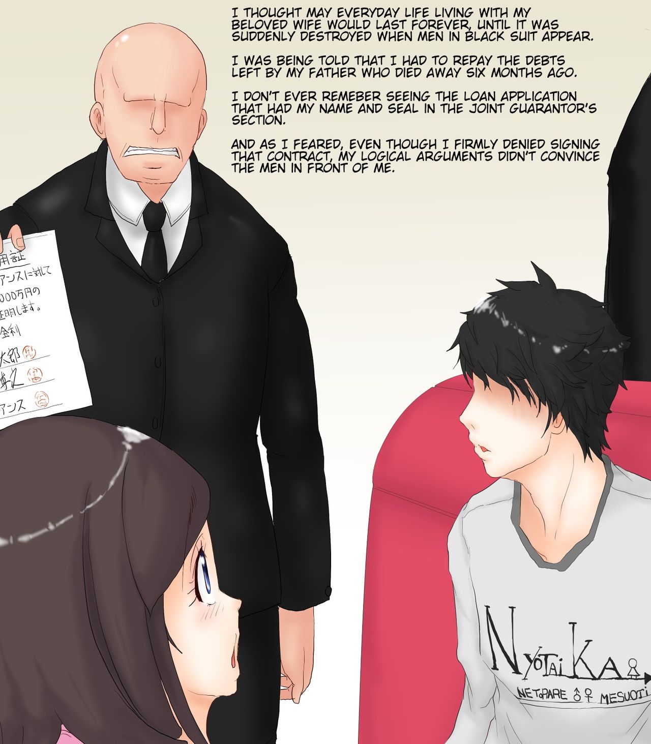 Nyotaika Netorare 8-nichikan Onna ni Kaerareta Otto wa Aisuru Tsuma no Mae de Chinpo ni Kuruu page 3 full