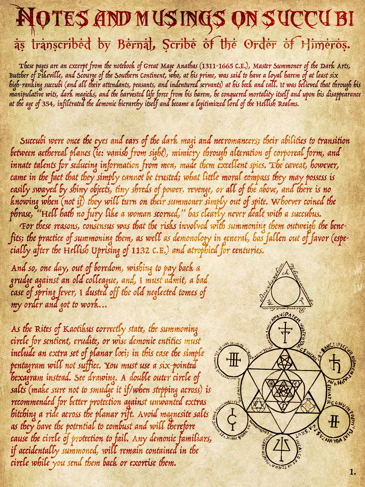 Notes and Musings on Succubi page 1 full